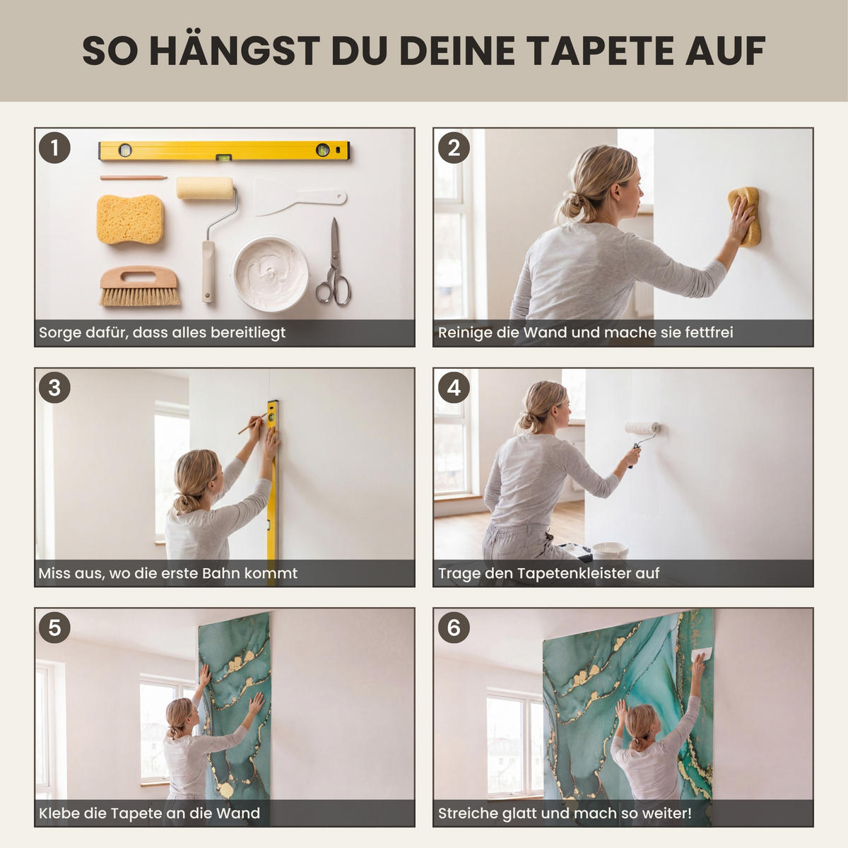 TAPETE - Gold - Marmor - Grün - Luxus - Marmoroptik - Grau - 400x300 cm - Grün, Papier (400/300cm) - OnlyWow