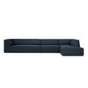 ECKSOFA rechts Ruby aus strukturiertem Stoff marineblau 5 Sitzplätze - Blau, Textil (180/366cm) - Micadoni