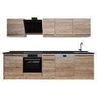 KÜCHENZEILE R-Line, Sonoma/Goldkraft Eiche, 280 cm Arbeitsplatte Anthrazit - Honigeiche/Sonoma Eiche, Holzwerkstoff (280/206.8/60cm) - Vicco