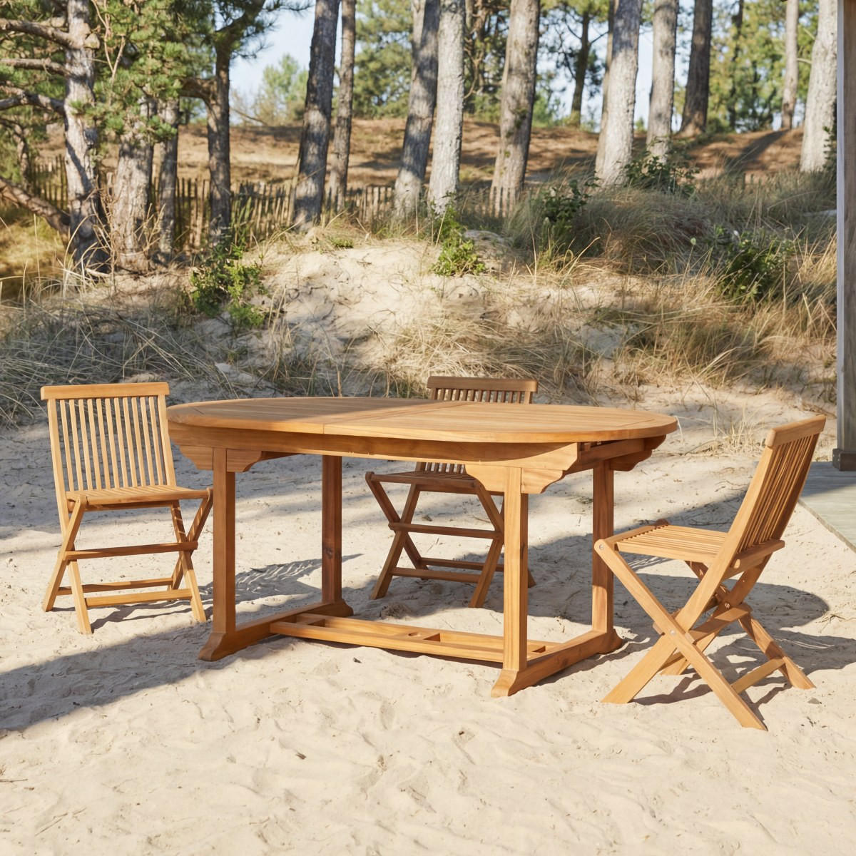 GARTENMÖBEL-SET 3-tlg Capri Braun aus Akazie - Braun, Holz - Tikamoon