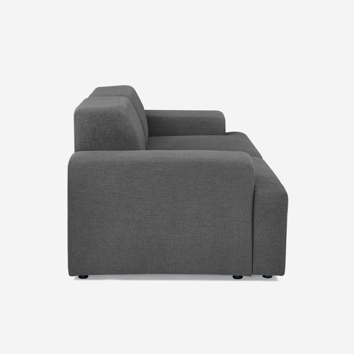SOFA 2-Sitzer Acamar - Dunkel Grau - Grau, Textil (202/76/100cm) - Pasmara