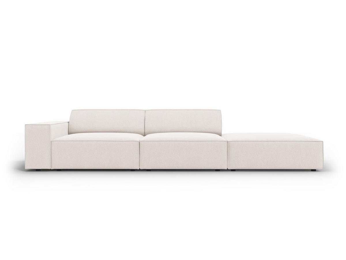 SOFA Jodie aus strukturiertem Stoff leichtes beige 3 Sitzplätze - Beige, Textil (102/70/262cm) - Micadoni