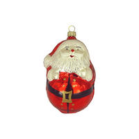 CHRISTBAUMSCHMUCK Weihnachtsmann auf Kugel rot 10 cm - Multicolor, Metall (0.1/10/0.1cm)