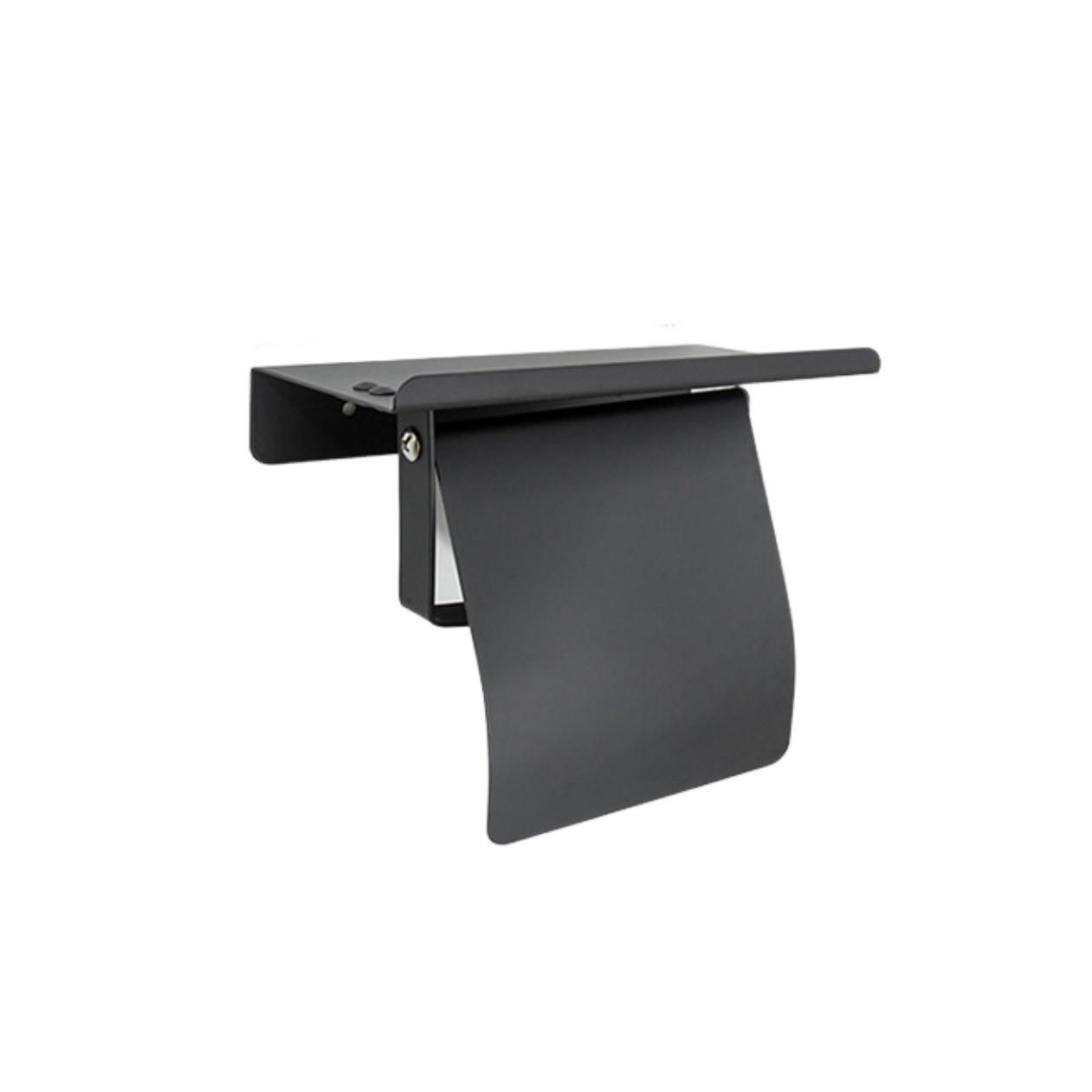 TOILETTENPAPIERHALTER，EDELSTAHL 304, Wandmontage. - Schwarz, Metall (10/15/18cm)