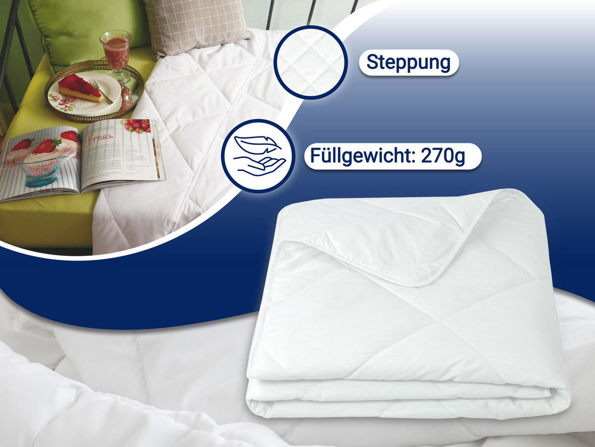 BETTDECKE, 135x200 cm, 50% Polyester, 50% Baumwolle, Weiß - Weiß, Textil (135/200cm) - Zollner