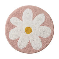 BADTEPPICH Blume rund 60 cm, rosa-weiß, 100 % Baumwolle - Rosa, Textil (60/60cm) - Homescapes