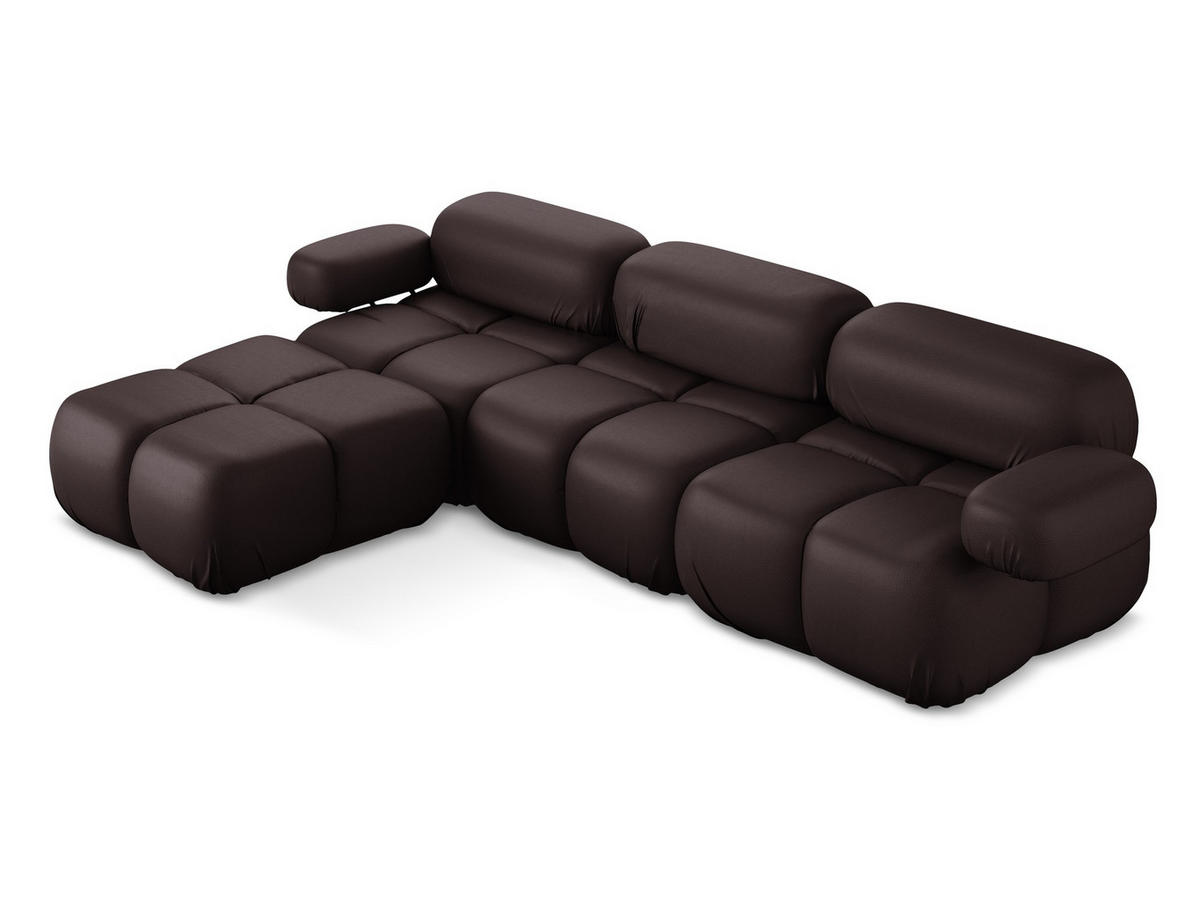ECKSOFA Beidseitig Kunstleder Violett - Blau/Pflaume, Leder/Kunststoff (285/191cm) - Makamii