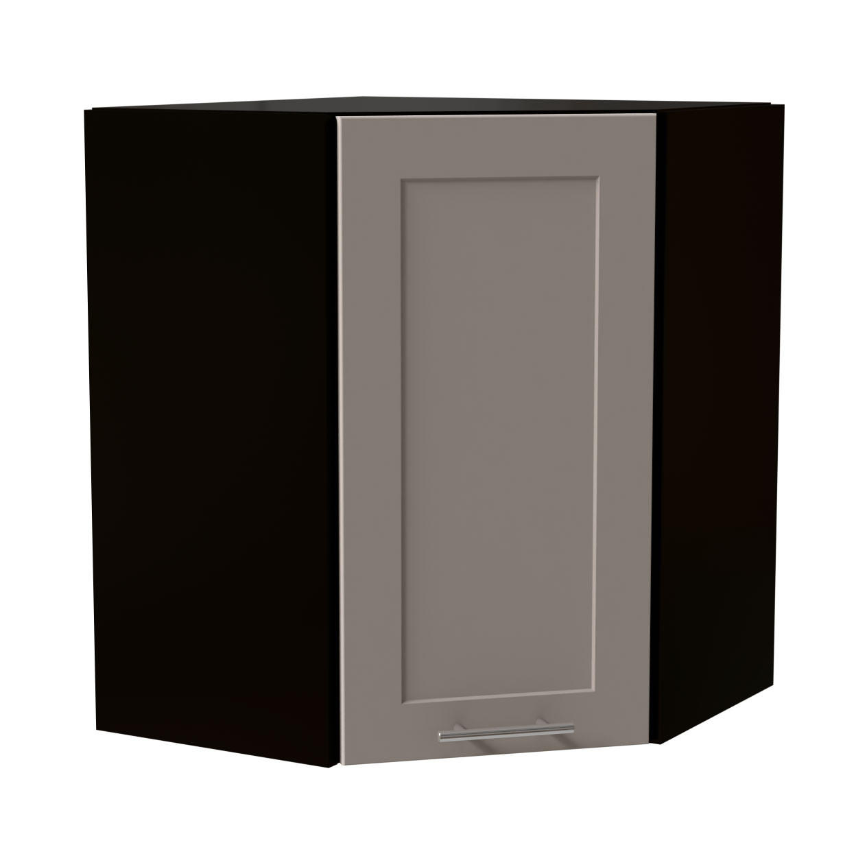 ECKHÄNGESCHRANK Oslo W10/60 Schwarz / Kaschmir Matt 60 / 60 / 72cm - Kaschmir/Schwarz, Holz/Holzwerkstoff (60/72/60cm) - Feldmann-Wohnen