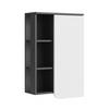 BADSCHRANK Karen Anthrazit/Weiß 50 x 75 cm mit Tür und offenen Fächern - Anthrazit/Weiß, Holzwerkstoff (50/75/20cm) - Vicco