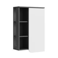 BADSCHRANK Karen Anthrazit/Weiß 50 x 75 cm mit Tür und offenen Fächern - Anthrazit/Weiß, Holzwerkstoff (50/75/20cm) - Vicco