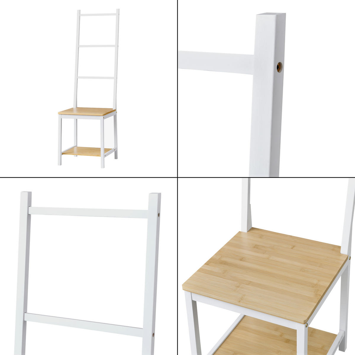 HERRENDIENER Juuka - Naturfarben/Weiß, Holz (40/133/42cm) - [en.casa]