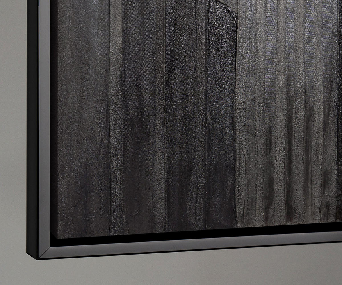 GEMÄLDE Stadtkonturen Schattenfugenrahmen Schwarz 120x80 cm - Schwarz, Holz (120/80cm) - YS-art gallery