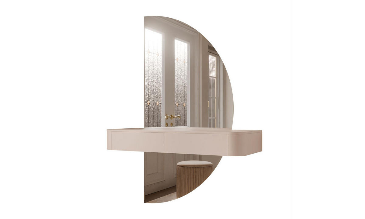 SCHMINKTISCH SAGE 110/40/159 cm Kaschmir Spiegel rechts Push-to-Open - Kaschmir, Holzwerkstoff (110/159/40cm) - Lookway