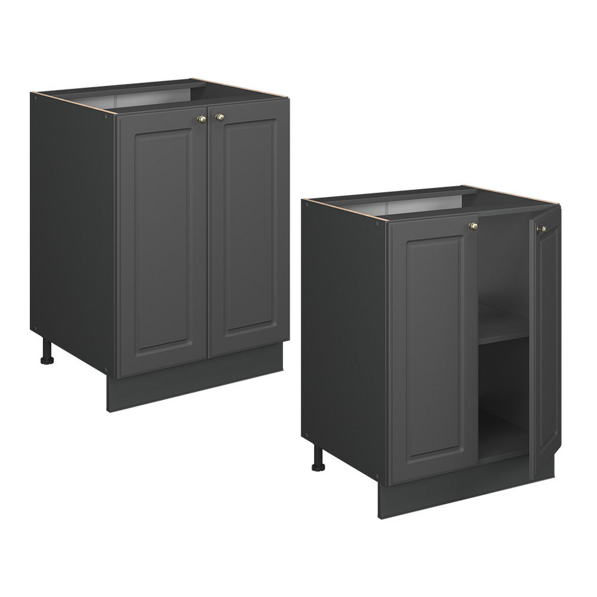 SPODNÍ SKŘÍŇKA KUCHYŇSKÉ LINKY Fame-Line Anthrazit-Gold Landhaus - antracitová, kompozitní dřevo (60/82/60cm) - Vicco