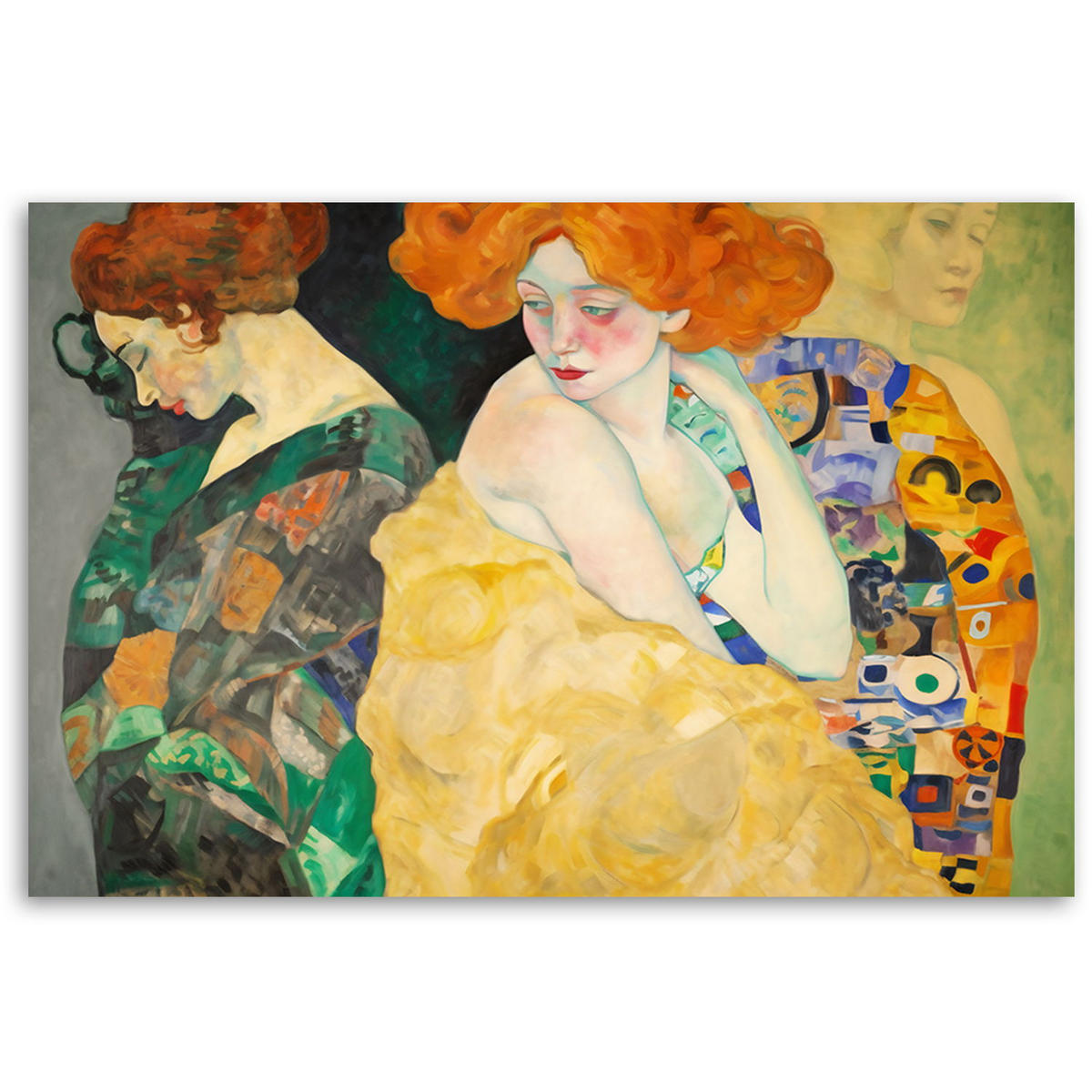 KUNSTDRUCK Gold 90/60 cm - Goldfarben, Textil (90/60cm) - KUNSTLOFT