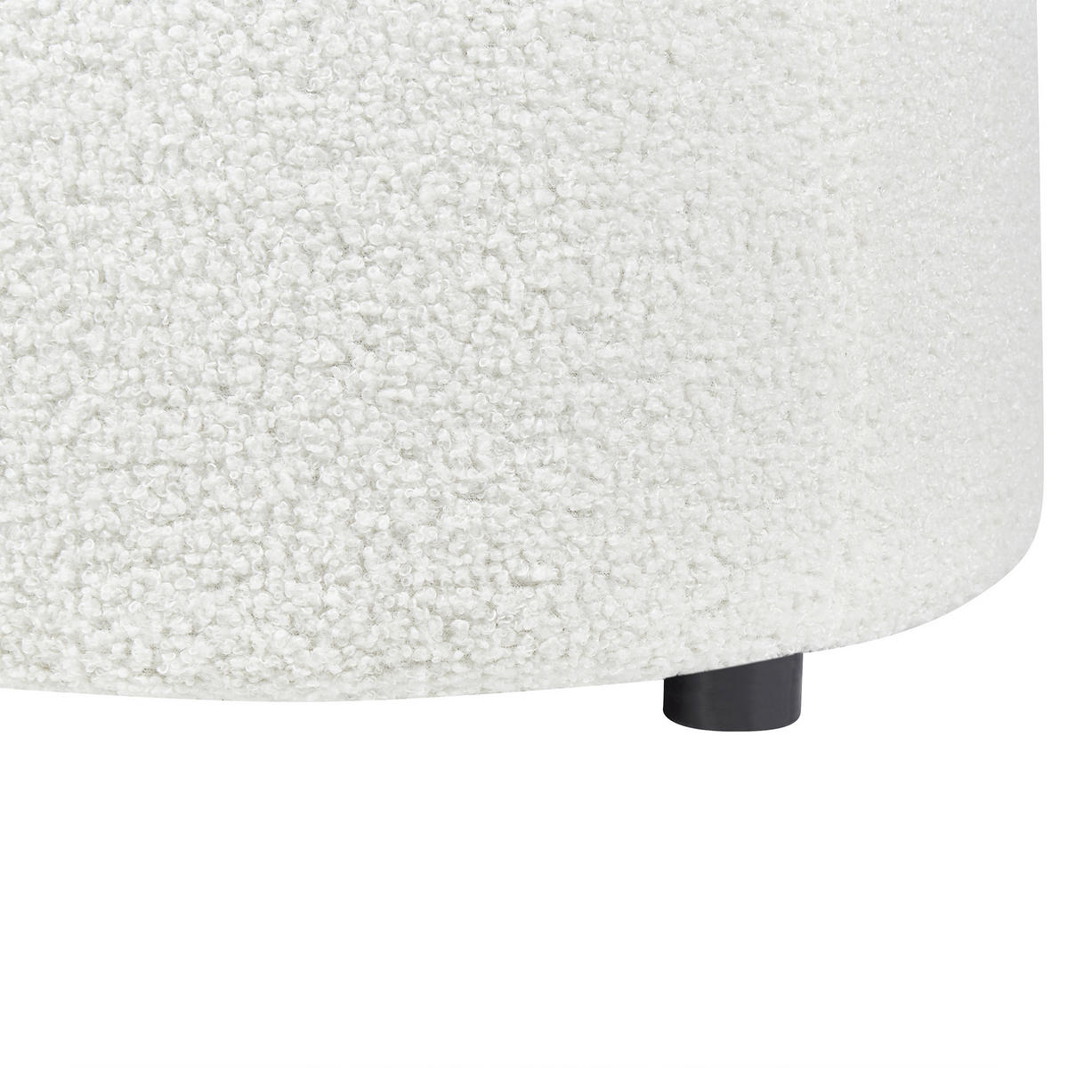 POUF mit Stauraum Bouclé Cremeweiß Maryland - Weiß, Textil (38/40/38cm) - Beliani