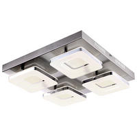 LED DECKENLEUCHTE Stahl Silber Chrom - Silberfarben, Metall (39/39/7.5cm) - Globo Lighting