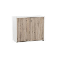 AKTENSCHRANK Pigeon Large 83,6x100x41 cm Weiß/Eiche - Weiß, Holz (100/83.6/41cm) - PROREGAL