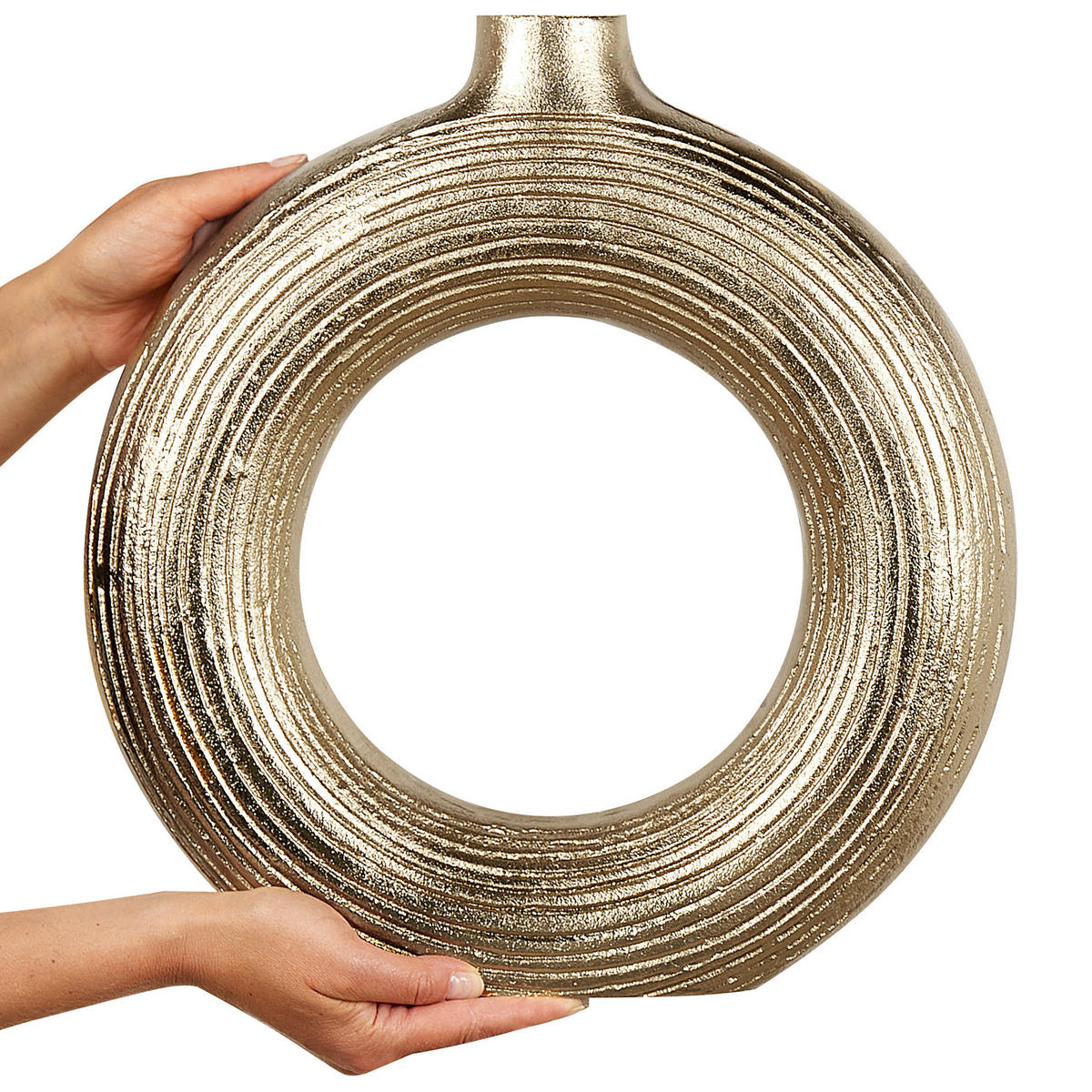 DEKOVASE Aluminium gold Comal - Goldfarben, Metall (40cm) - Beliani