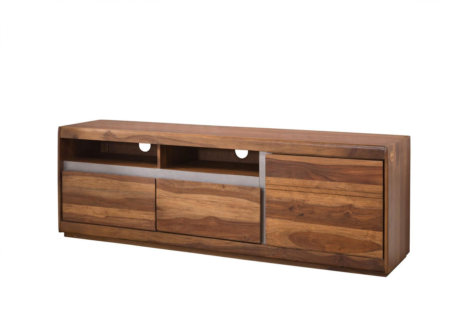 TV-BOARD Sheesham 180x40x60 noble unique lackiert SYDNEY #142 - Braun, Holz (180/60/40cm) - Massivmoebel24