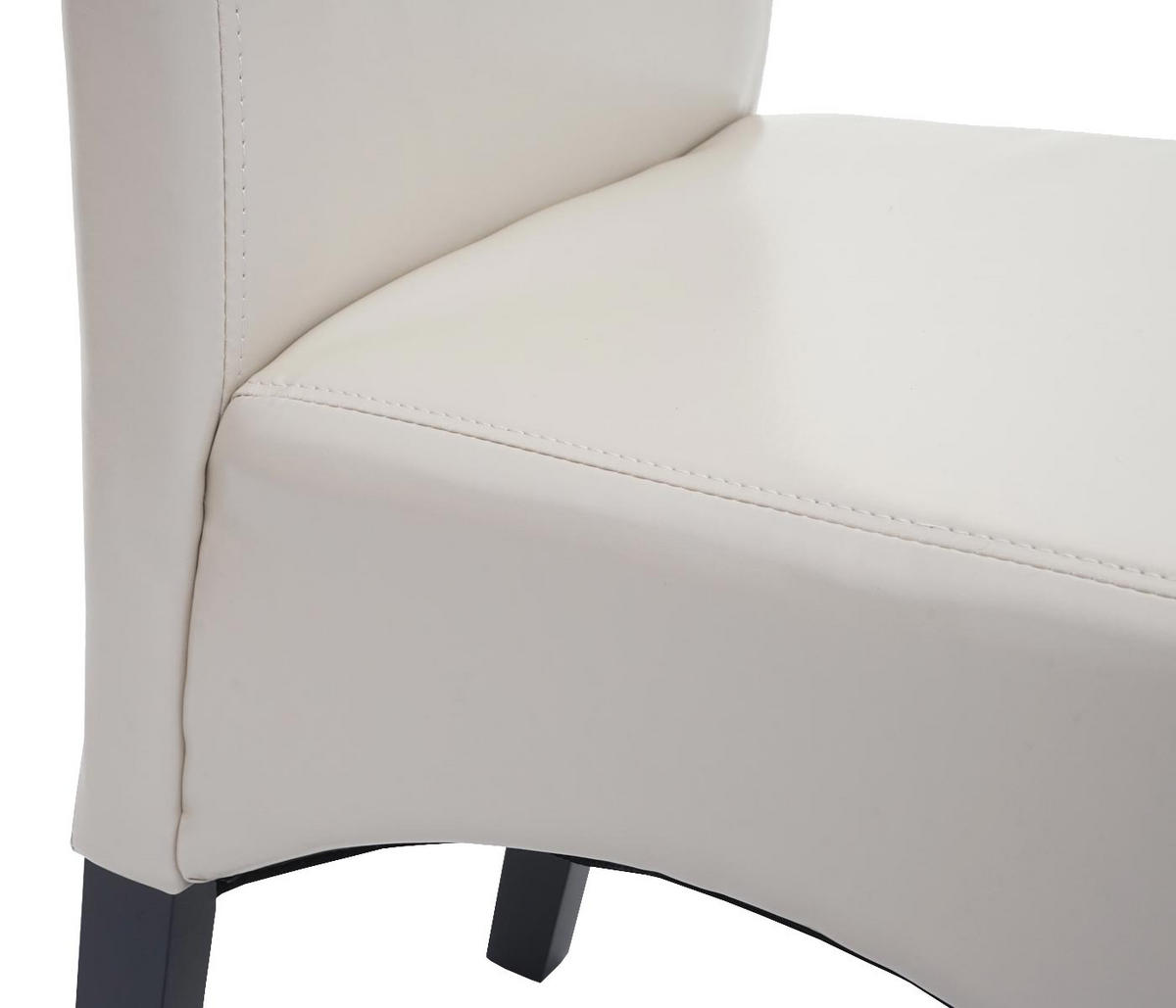 ESSZIMMERSTUHL gepolstert 100x44x56cm Sitzhöhe 48cm Leder dunkle Beine Creme - Creme, Leder (44/100/56cm) - CHEFGASTRO