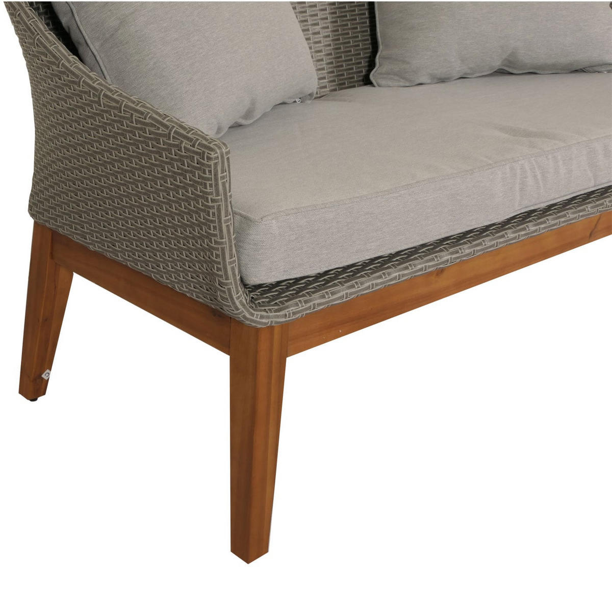 GARTENGARNITUR Grau Kissen Hellgrau - Grau, Holz - PROREGAL