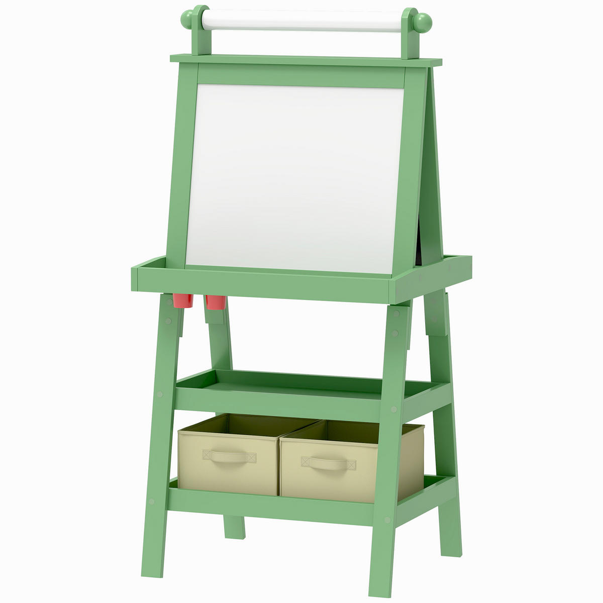MALTAFEL DE-18199 3-in-1 mit Magnet- & Kreidetafel Grün - Grün, Holzwerkstoff (48/118/59cm) - ComfortXL