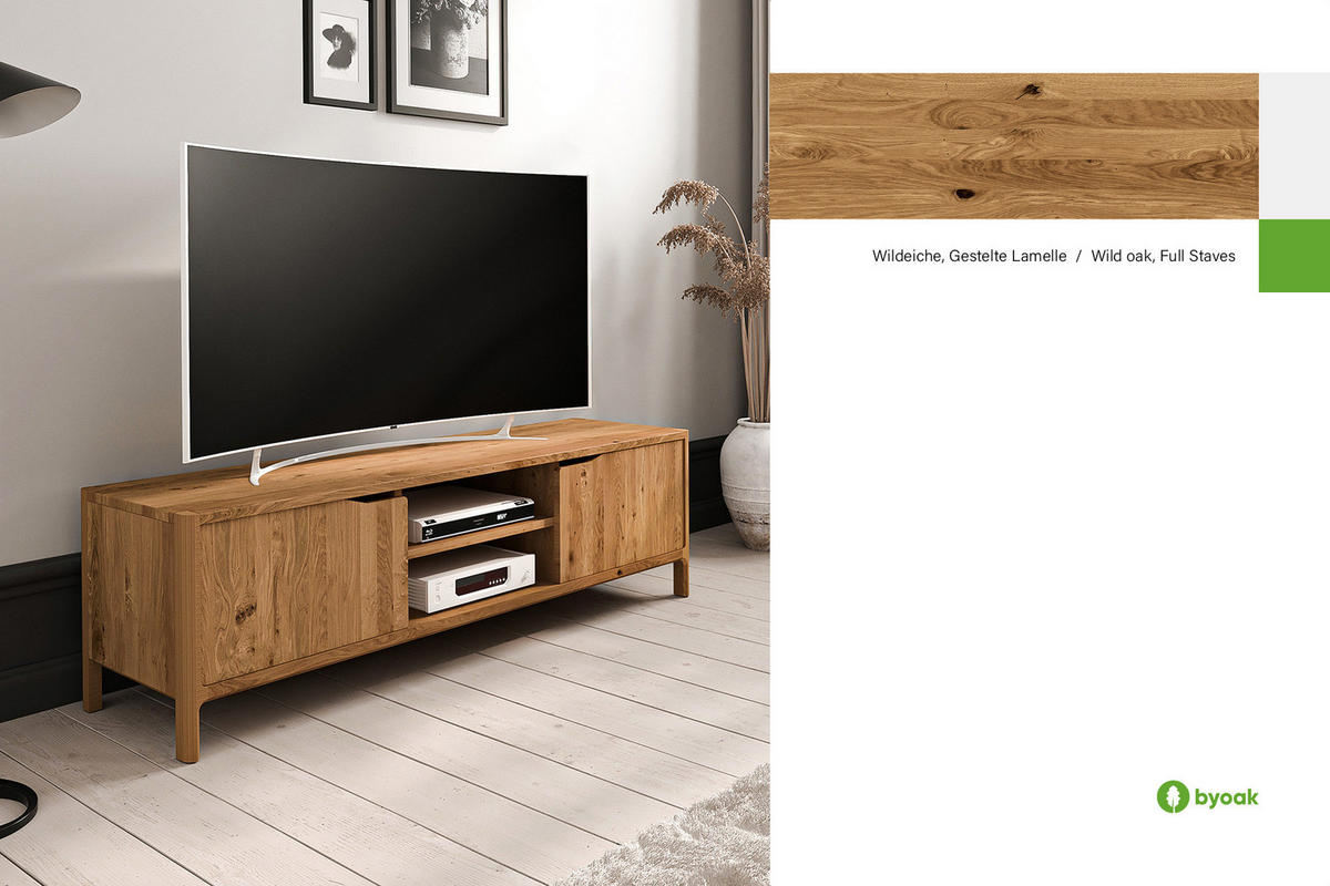 TV-SCHRANK PAUL Wildeiche - Wildeiche, Holz (160/48/50cm) - byoak
