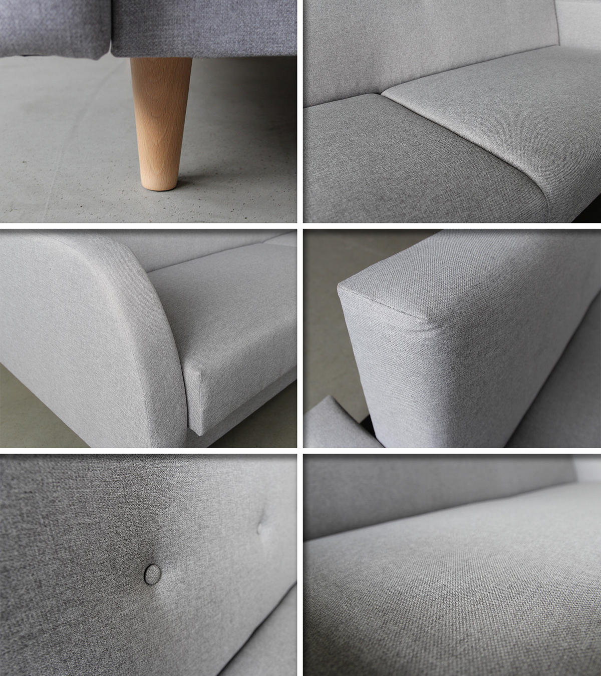 SCHLAFSOFA Kelso - Beige/Grau, Holz/Textil (215/89/89cm)