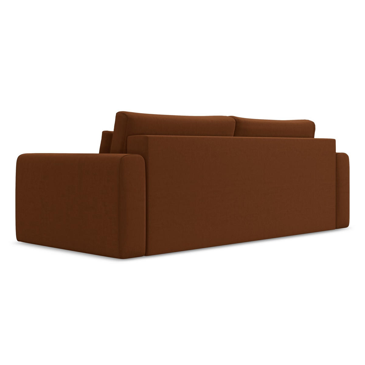 3-SITZER SOFA mit Schlaffunktion Samt Stoff Orange - Terracotta/Schwarz, Kunststoff/Textil (238/82/105cm) - LaMiaSofa