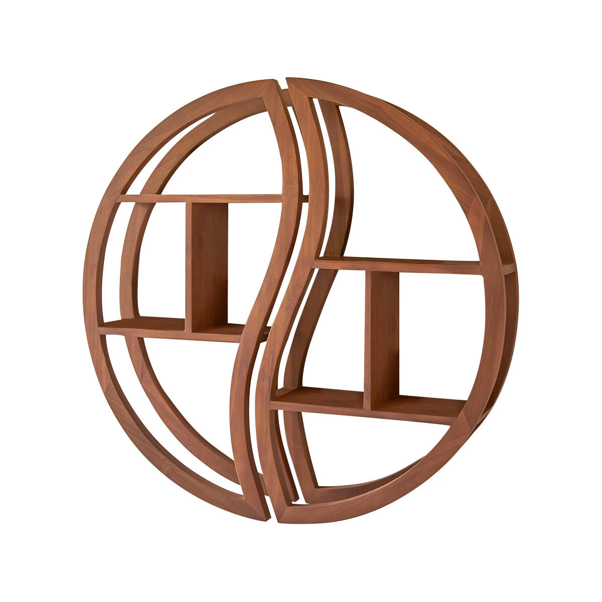 KINDER-REGAL Ying Yang Natur aus Teak - Naturfarben, Holz (100/100/20cm) - Tikamoon