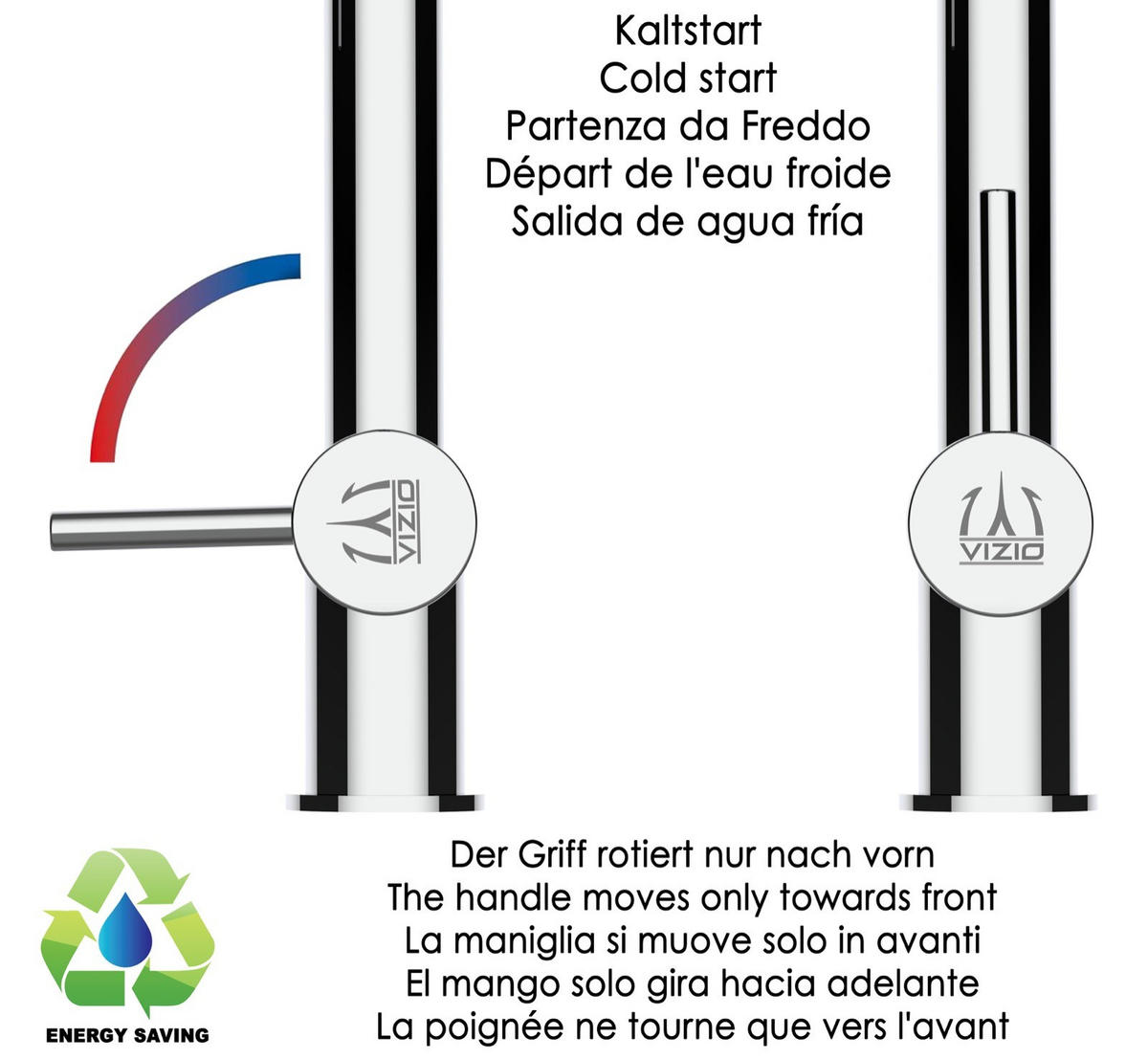 3-WEGE-KÜCHENARMATUR, Schwarz Matt, 360° schwenkbar - Schwarz, Metall (22.5/34.8/22.5cm) - VIZIO