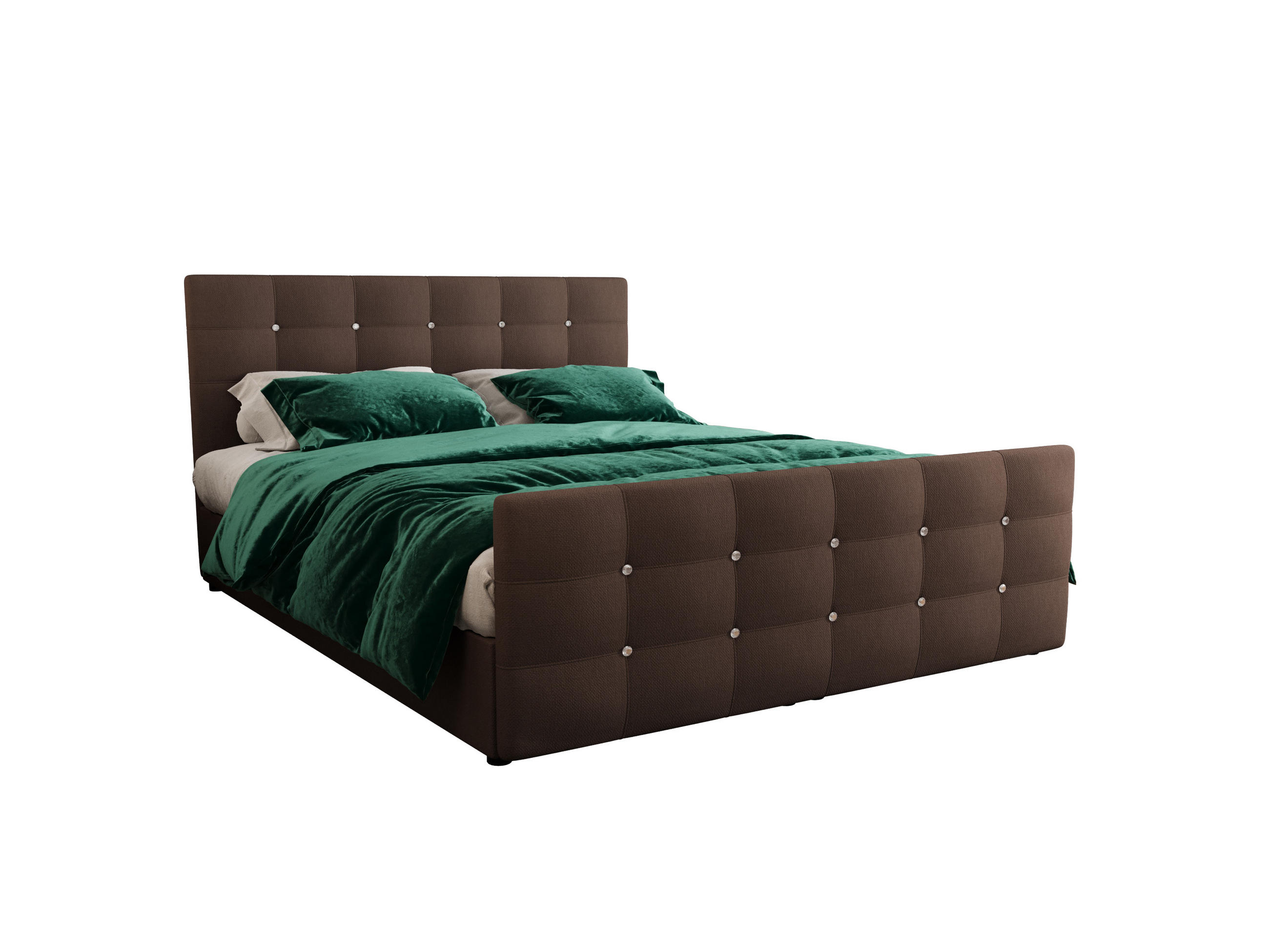 BOXBETT KLEO 180x200, mit Matratze H3 und Topper, Cosmic 800 - Dunkelbraun, Holz/Kunststoff (180/200cm) - Bedante