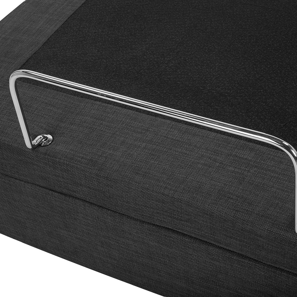 POLSTERBETT 90/200cm Dunkelgrau Duke - Dunkelgrau, Textil (90/200cm) - Beliani