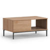 COUCHTISCH Queba 1S Hellbraun 100/47/60 cm – Sofatisch hellbraun Holzoptik - Hellbraun/Schwarz, Holzwerkstoff (60/100/47cm) - AX Living