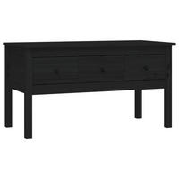 COUCHTISCH Schwarz 102x49x55 cm Massivholz Kiefer - Schwarz, Holz (49/102/55cm) - furnicato