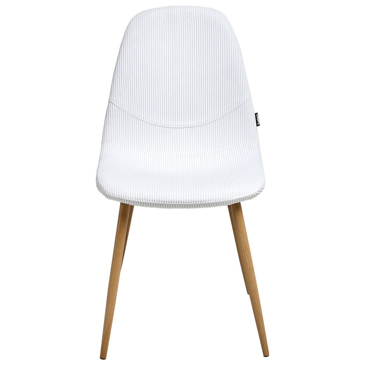 ESSZIMMERSTUHL 2er-Set Hellbraun Hilden - Hellbraun/Weiß, Textil (43/84/52cm) - Beliani