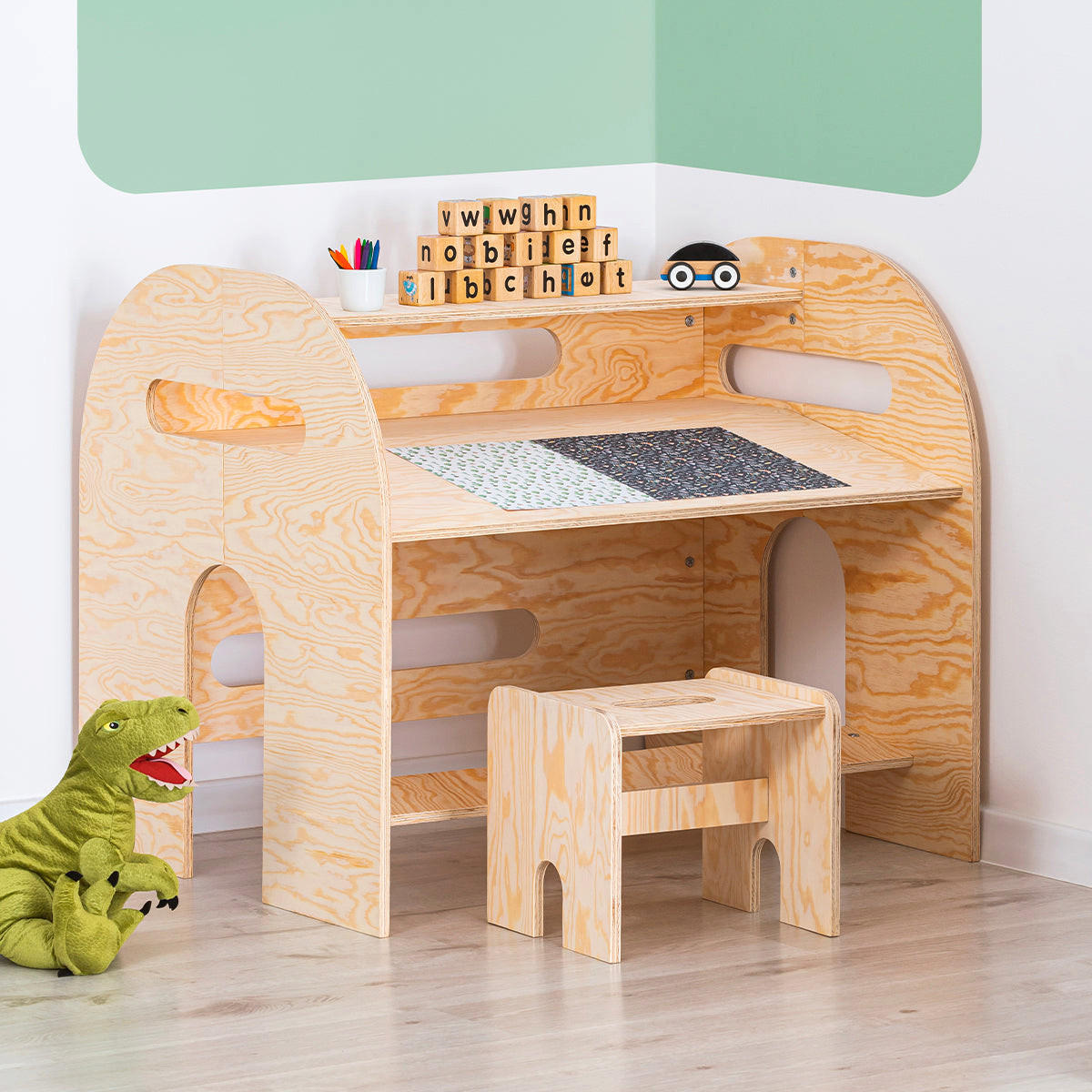 PÍSACÍ STÔL Tanya Prírodné drevo - hnedá, drevo (93/80/76cm) - Petits-meubles