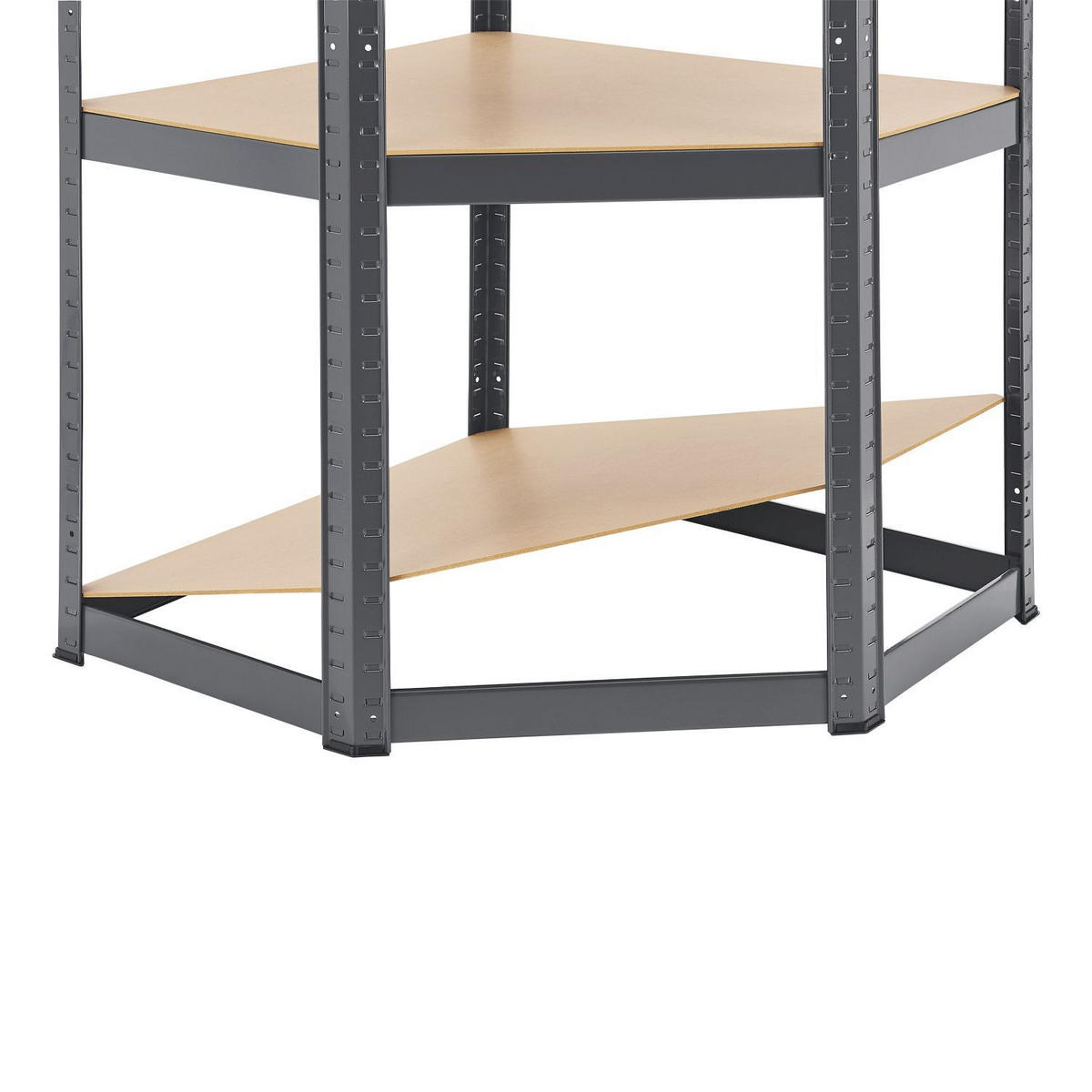 ECKREGAL Lagerregal Corner Easy grau 160x75x75 cm - Grau, Metall (75/160/75cm) - Juskys