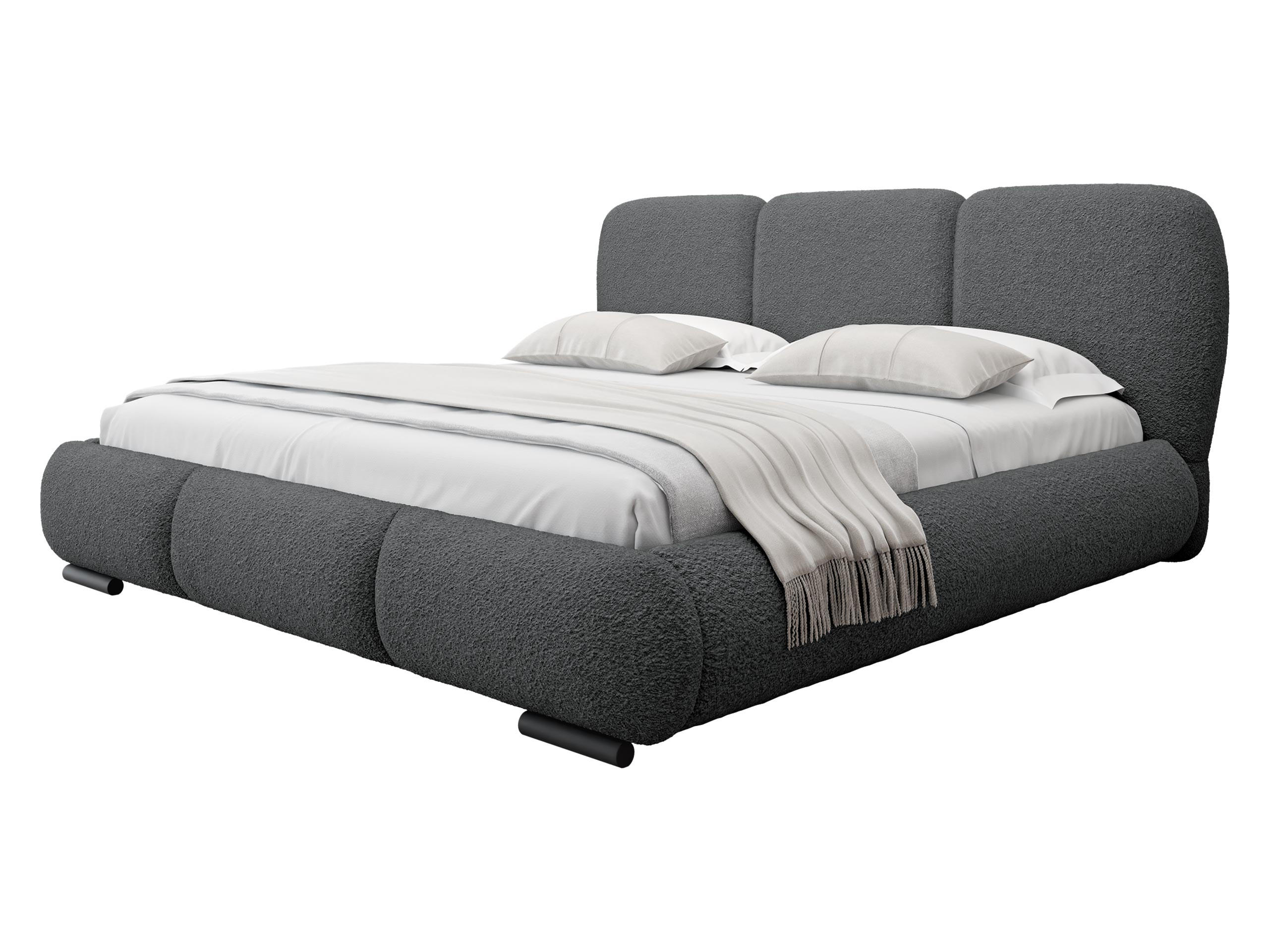 POLSTERBETT Rosa - Eichefarben/Schwarz, Holz/Textil (200/200cm) - MIRJAN24