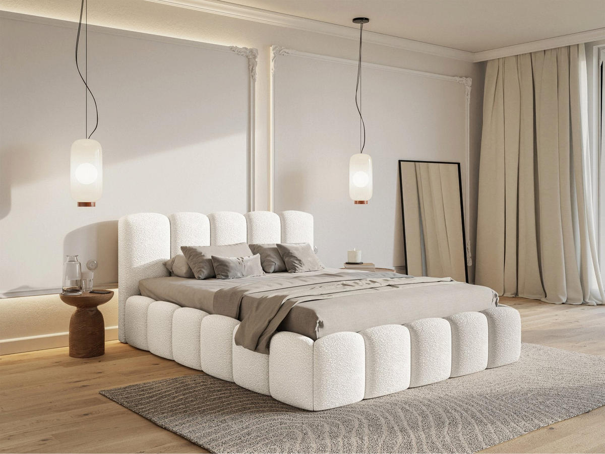POLSTERBETT Cloudy II Creme 160x200 cm - Creme, Holz/Textil (160/200cm) - Selsey