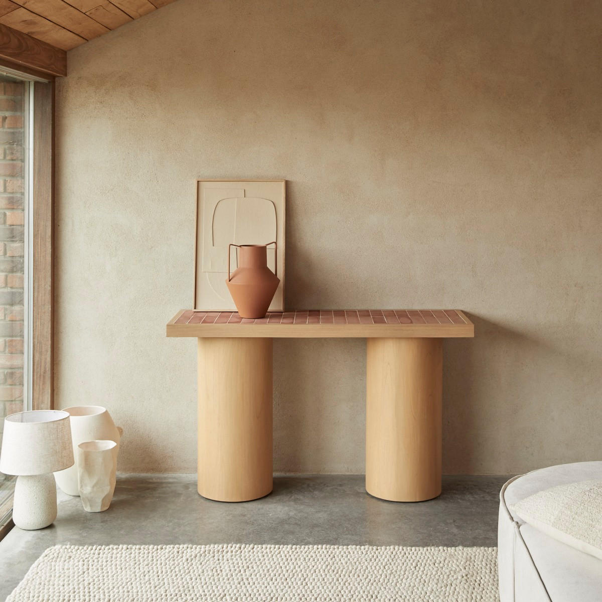 KONSOLENTISCH Karel Natur aus Teak - Naturfarben, Holz (45/137/81cm) - Tikamoon