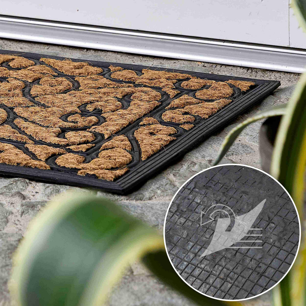 FUSSMATTE FÜR INNEN UND AUßEN COCO DELUXE LIGHT 2ER SET - Naturfarben, Textil (45/75cm) - Astra