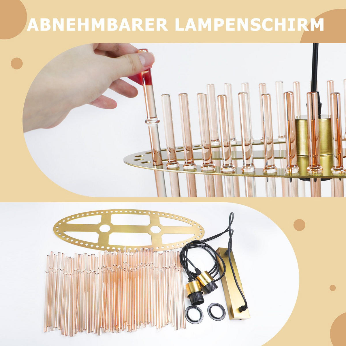 PENDELLEUCHTE BALDWIN Ⅲ 25/60/150 cm - Goldfarben, Metall (25/60/150cm) - Nettlife