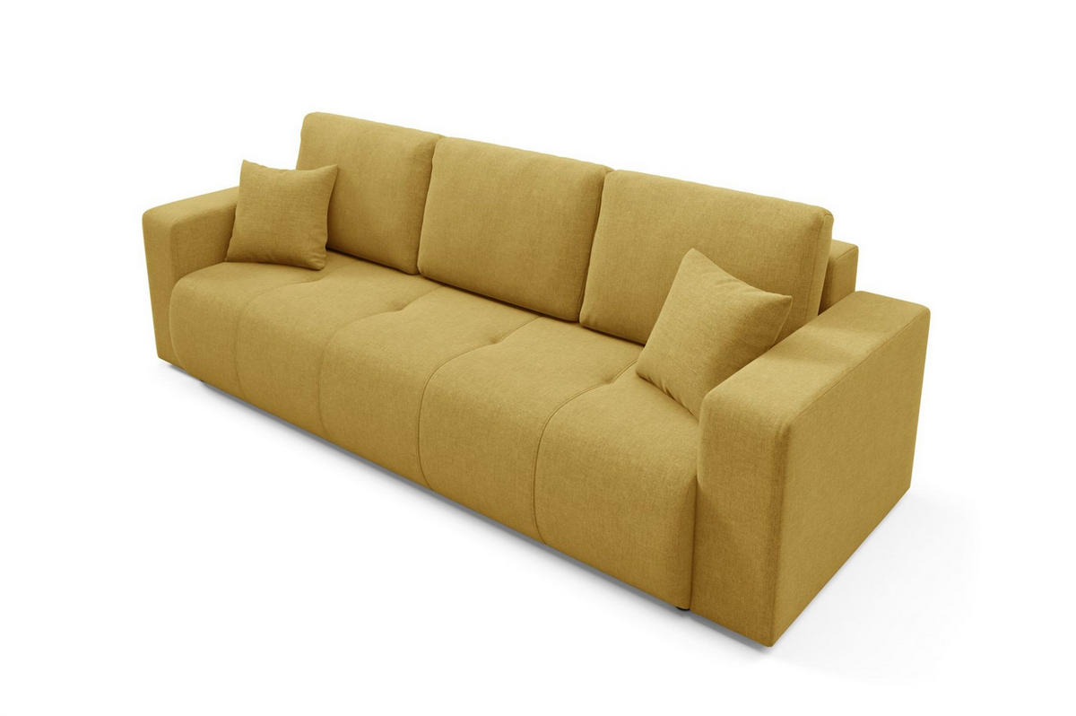 SCHLAFSOFA Augusto - Gelb, Holzwerkstoff/Textil (244/82/102cm) - Fun Möbel