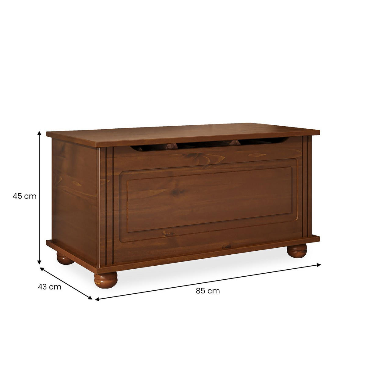 SITZTRUHE BRISTOL Kastanie - Kastanienfarben, Holz (85/45/43cm) - IDIMEX