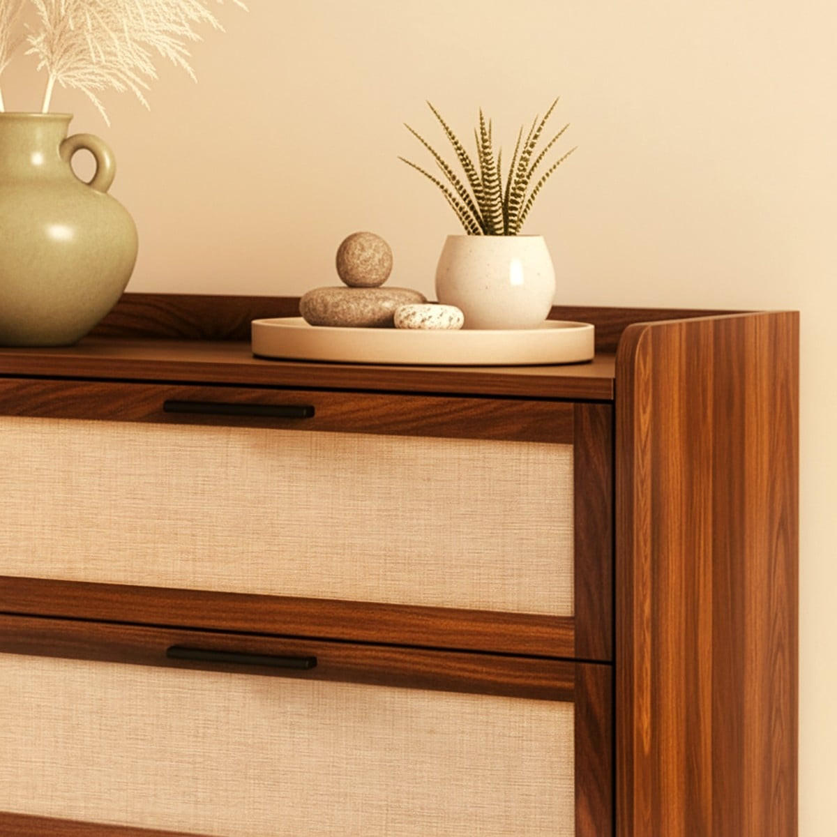 KOMMODE Nussbaumdekor, 6 Schubladen 120/79/39,5 cm - Nussbaumfarben, Holzwerkstoff (39.5/79/47.5cm) - Calicosy