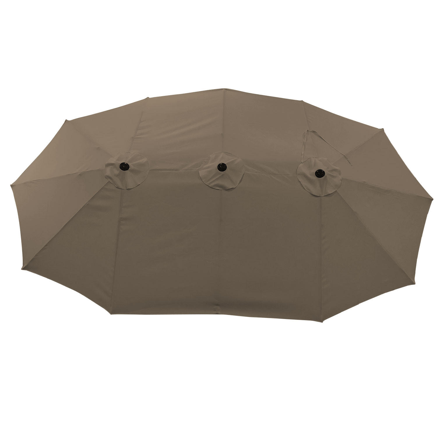 DOPPELSCHIRM Linai Taupe 2x4m - Braun, Textil (196/380cm) - Happy Garden