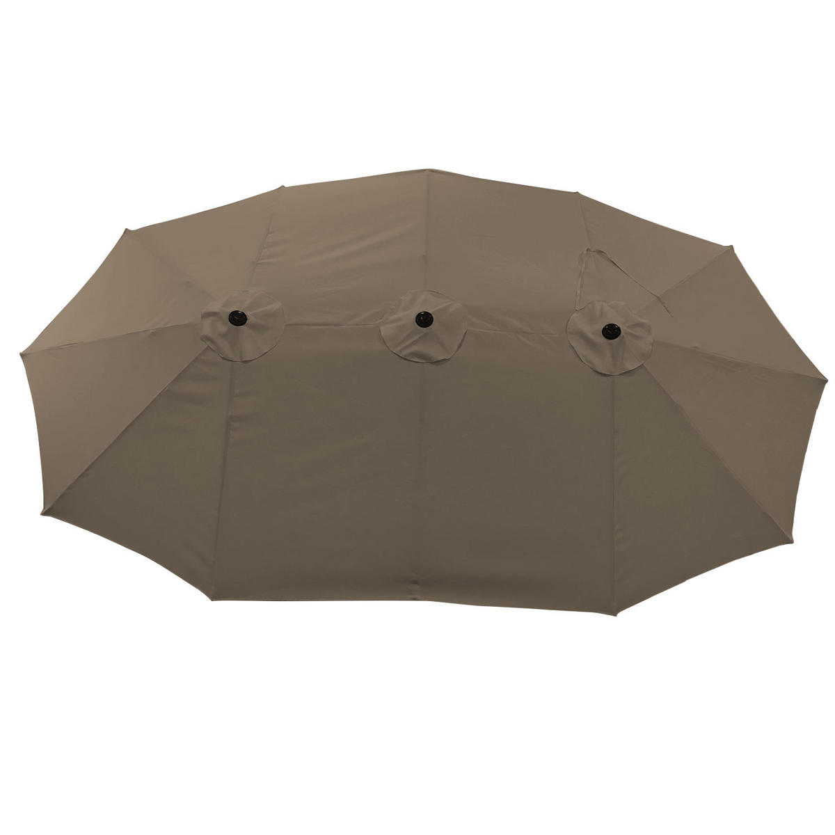DOPPELSCHIRM Linai Taupe 2,7/4,6 m - Braun, Textil (264/452cm) - Happy Garden