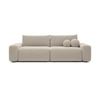 BETTSOFA RUOTA Beige Bucle-Stoff mit Schlaffunktion - Beige, Textil (105/87/257cm) - MASSENO